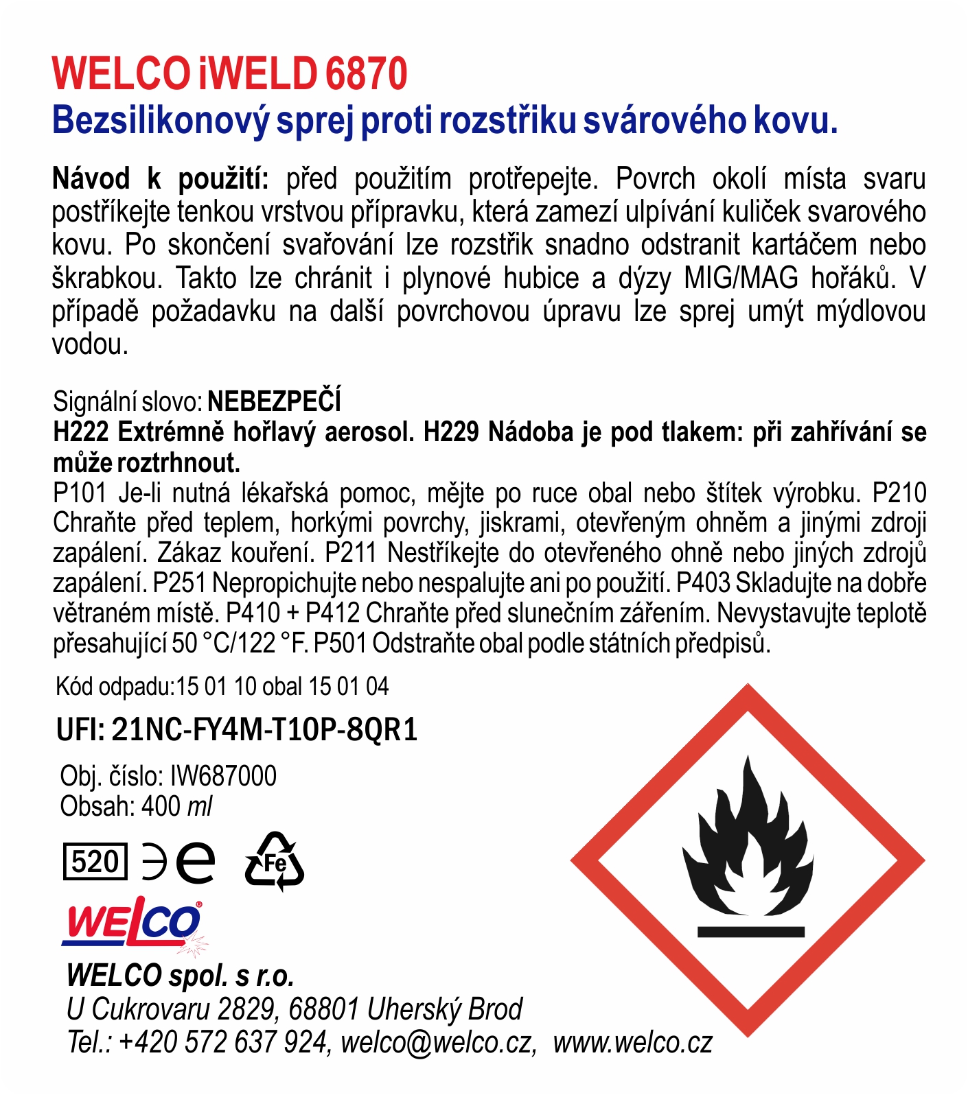 Sprej proti rozstřiku 6870